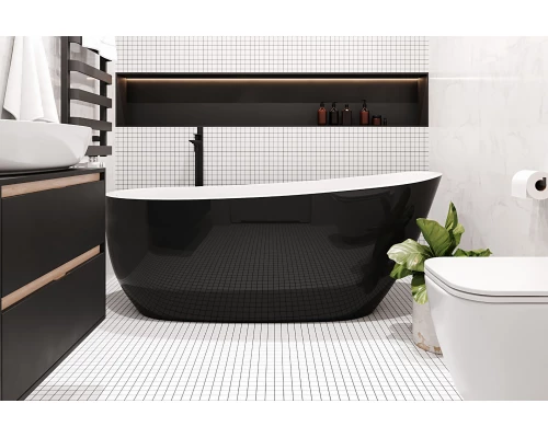 Ванна акриловая Excellent Comfort+ 175 x 74 см, черный/белый, WAEX.CMP2.17WB Elit-san.ru