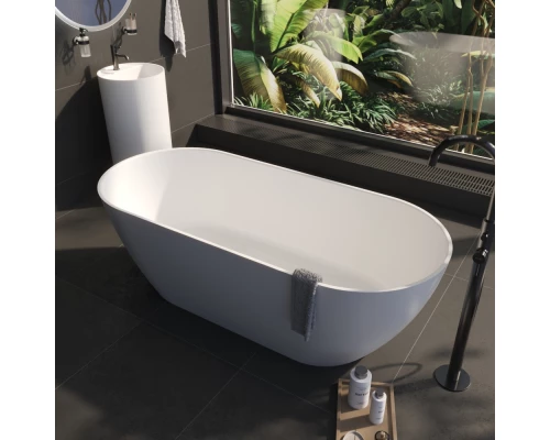 Ванна WHITECROSS Tawna 165x80 (белый мат) БЕЗ ПЕРЕЛИВА иск. камень