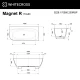 Ванна WHITECROSS Magnet 170x80 R БЕЗ ПЕРЕЛИВА (белый мат) иск. камень