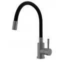 Смеситель для кухни ESKO "Snake" гибкий излив черный, графит (K44Grafit)