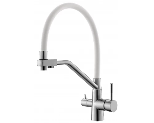 Смеситель для кухни ESKO R-излив, с подключением к фильтру, белый (K25 W)