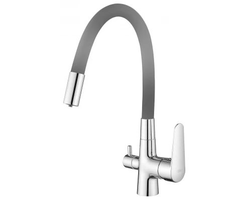 Смеситель ESKO "Coral" для кухни с подключением к фильтру, серый (CL03GChr)