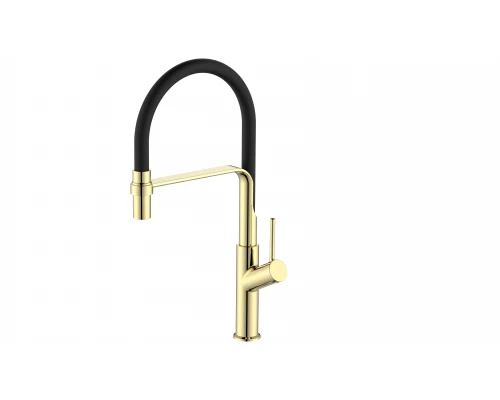 Смеситель для кухни ESKO гибкий излив черный, Gold (K50GB)
