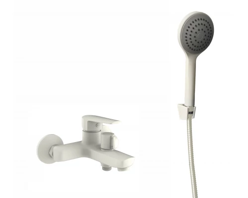 Смеситель ESKO "Lagos White" для ванны, короткий излив, c аксессуарами (LG54W)