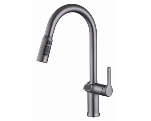 Смеситель для кухни вытяжной с дисплеем ESKO Gun Metal (K15GMLED)