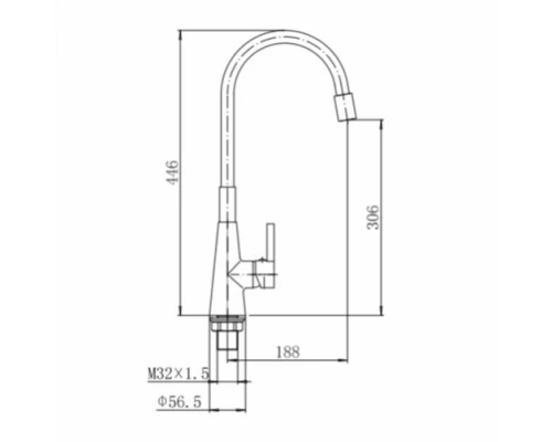 Смеситель для кухни FASHUN с гибким изливом (A4153+B02)