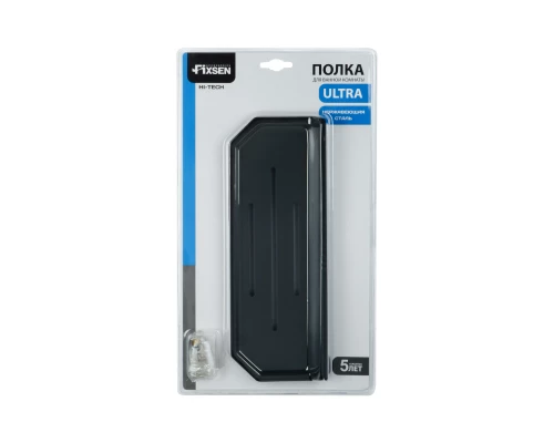 Полка прямоугольная одноэтажная Fixsen Hi-Tech черная (FX-843B)