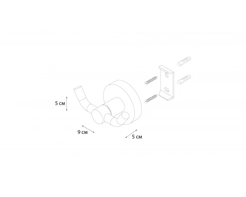 Крючок двойной черный Fixsen Comfort  Black (FX-86005A)