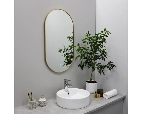 Зеркало FIXSEN с подсветкой LED овальное 40х80 см золото-сатин (FX-3080G)