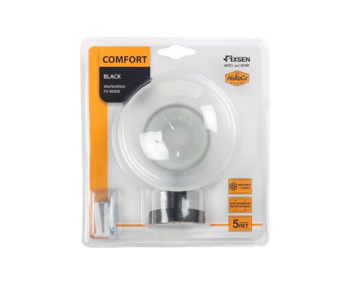 Мыльница стекло черная Fixsen Comfort  Black (FX-86008)