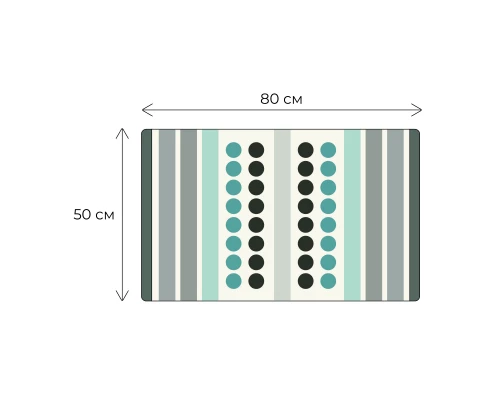 Коврик для ванной 1-ый mix (голубой+графит+белый+серый), 50х80см  (FX-8030Y)