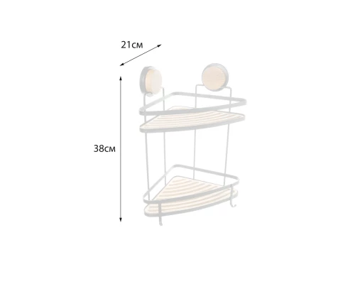 Полка Fixsen угловая двухэтажная черная-дерево Magic (FX-940B-2)