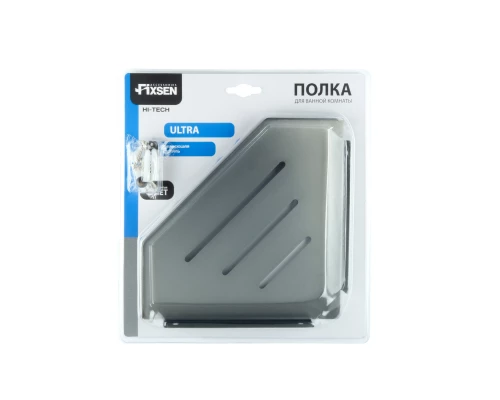 Полка угловая одноэтажная Fixsen Hi-Tech графит (FX-841F)