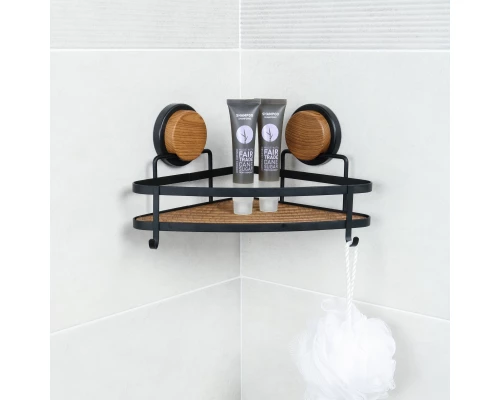 Полка Fixsen угловая одноэтажная черная-дерево Magic (FX-940B-1)