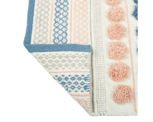 Коврик для ванной 1-ый Fixsen LOTUS, mix (розовый+синий+белый+серый), 50х80см (FX-8030W)