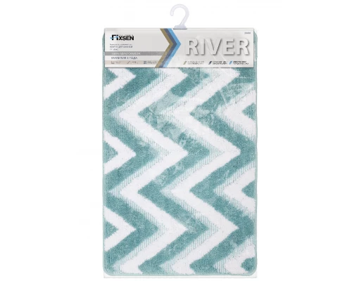 Коврик для ванной Fixsen River  голубой 50х80 см. ( FX-5004С)