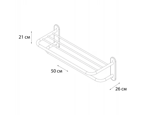 Полка для полотенец FIXSEN черная 66 см Hotel  (FX-31015B)
