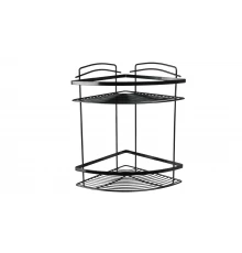 Полка угловая двухэтажная FIXSEN черная (FX-850B-2)