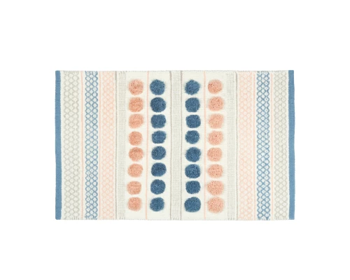 Коврик для ванной 1-ый Fixsen LOTUS, mix (розовый+синий+белый+серый), 50х80см (FX-8030W)