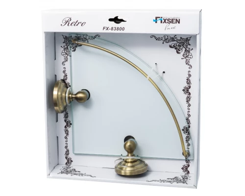 Полка FIXSEN Retro стеклянная угловая (FX-83803A)