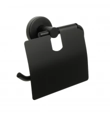 Бумагодержатель с крышкой черный Fixsen Comfort  Black (FX-86010)