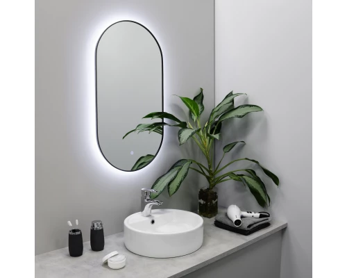 Зеркало FIXSEN с подсветкой LED овальное 50х90 см графит (FX-3090F)