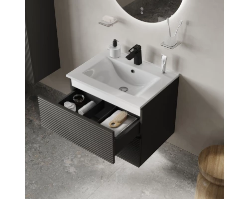 Тумба с умывальником IDDIS Bild подвесная, 60 см, темно-серый (BIL60G0i95K)