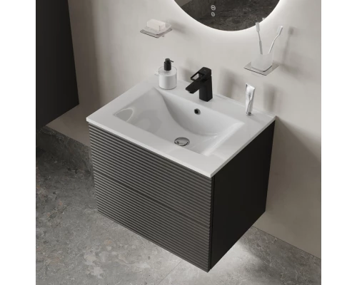 Тумба с умывальником IDDIS Bild подвесная, 60 см, темно-серый (BIL60G0i95K)