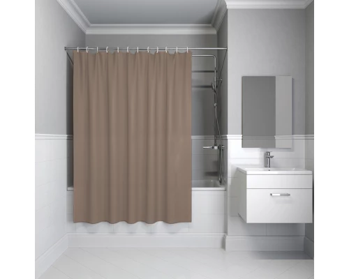 Штора для ванной, 200x180 см, Полиэстер, коричневый, IDDIS (BS03P18i11)