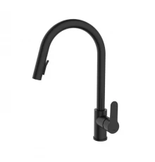 Смеситель IDDIS для кухни с выдвижным изливом черный матовый Cuba (CUBBLP0i05)