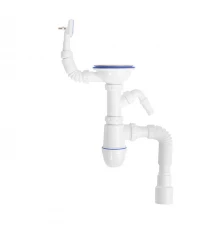 Сифон IDDIS для мойки с выпуском 3 1/2 с переливом и и отводом Kitchen Line (S11UPS0i84)