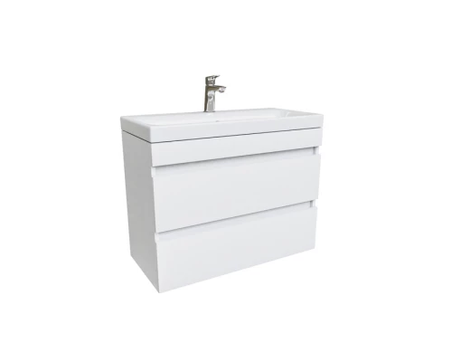 Тумба с умывальником IDDIS подвесная с ящиками, белая, 80 см, Zodiac. Подходит ум. 3508000i28 (ZOD8CB0i95K)