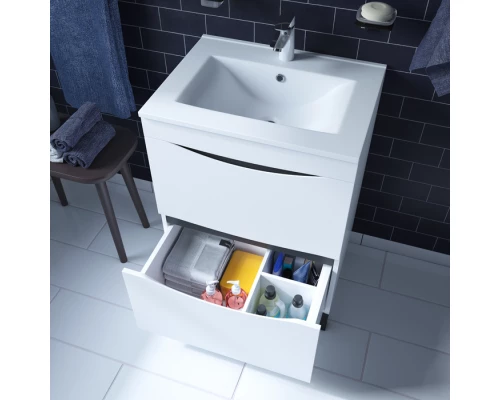 Тумба с раковиной Iddis  Cloud белая,  60 см (CLO60WFi95K)