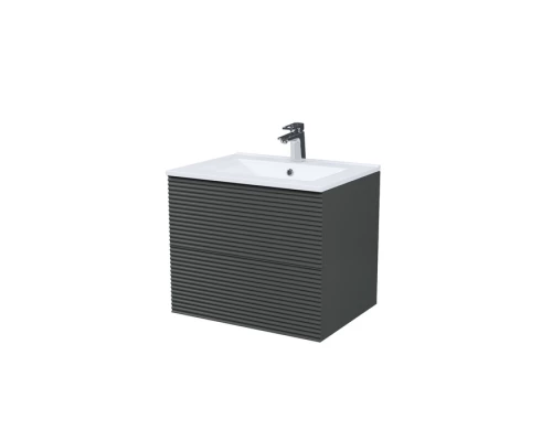 Тумба с умывальником IDDIS Bild подвесная, 60 см, темно-серый (BIL60G0i95K)