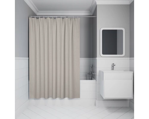 Штора для ванной, 200х180 см, Полиэстер, бежевый, IDDIS (DL02P18i11)