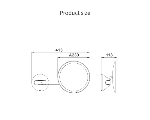 Зеркало настенное с увеличением 5х JAVA (S-M8881LB)