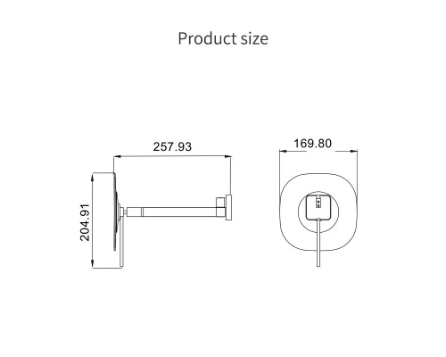Зеркало настенное с увеличением 5х JAVA S-M114H