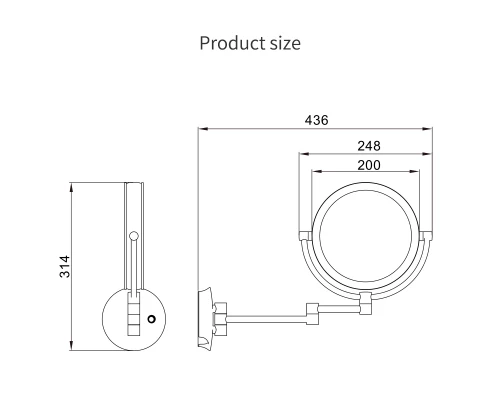 Зеркало настенное с увеличением 5х JAVA (S-M222)