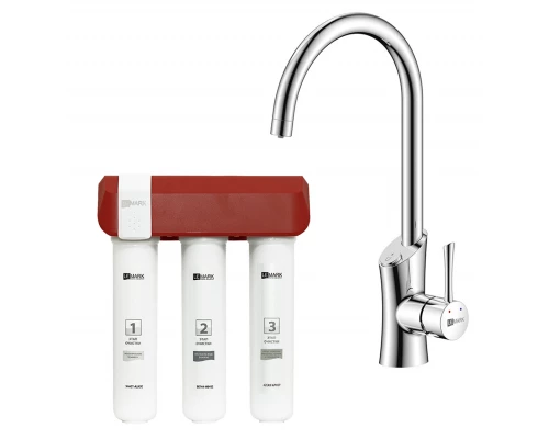 Комплект Lemark Смеситель LM3072C для кухни + Фильтр для очистки жесткой воды OPTIMA, защита от накипи (LM3072C086)