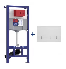 Комплект 2в1: Инсталляция Lemark PENEDA EXPERT для унитазов с кнопкой смыва BIT  хром глянец (9812111)