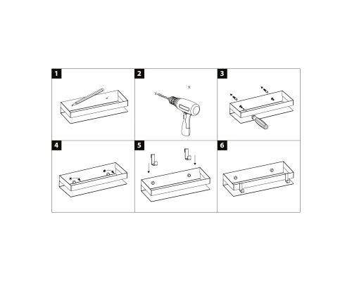 Полка для душа прямая Lemark SHELF LINE 400 мм из нерж. стали с крючками, хром (9771052)