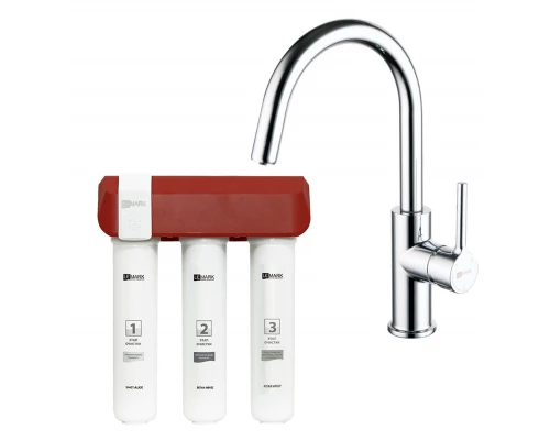 Комплект Lemark Смеситель LM3073C для кухни + Фильтр для очистки жесткой воды OPTIMA, защита от накипи (LM3073C086)
