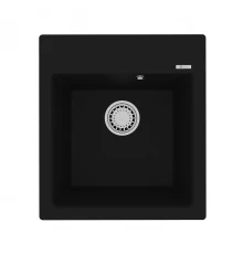 Кухонная мойка Lemark HANKA 450 врезная прямоугольная из кварцгранита цвет: Антрацит  (9910007)