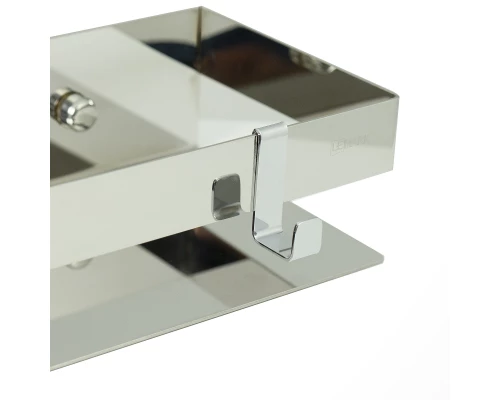 Полка для душа прямая Lemark SHELF LINE 300 мм из нерж. стали с крючками, хром (9771049)