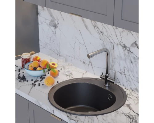 Мойкa MIXLINE ML-GM11 круглая, шоколад, 500мм (глуб. чаши 180) NEW (551830)