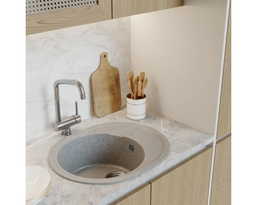 Мойка MIXLINE ML-GM17 овальная с крылом  серая (310) 580*470*180мм NEW (551940)