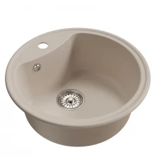 Мойкa MIXLINE ML-GM09 круглая  белая (331) 510 мм (глуб. чаши 190) NEW (551801)