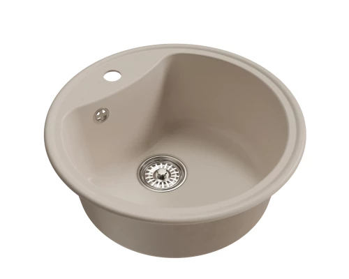 Мойкa MIXLINE ML-GM09 круглая  белая (331) 510 мм (глуб. чаши 190) NEW (551801)