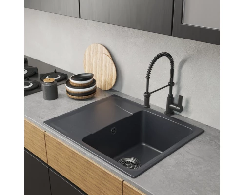 Мойка MIXLINE ML-GM26 с крылом  антрацит (343) 580*470*190мм NEW (552086)