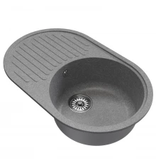 Мойка MIXLINE ML-GM16 овальная с крылом  графит (342) 730*460*180мм NEW (551932)